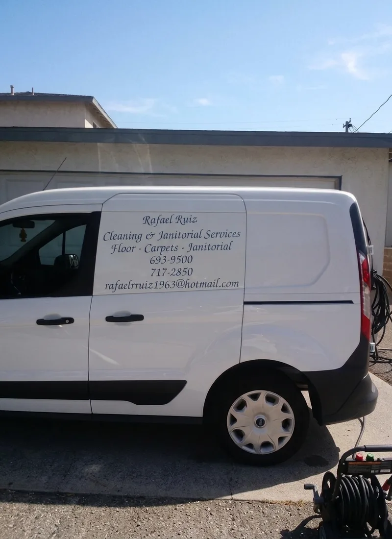 The Rafael Ruiz cleaning and janitorial services van in Solvang, CA